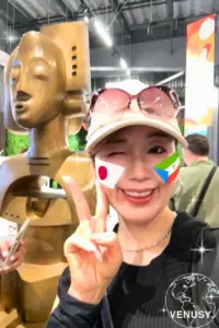 赤道ギニアパビリオンのフェイスペイントフィルター体験(大阪万博 コモンズD)