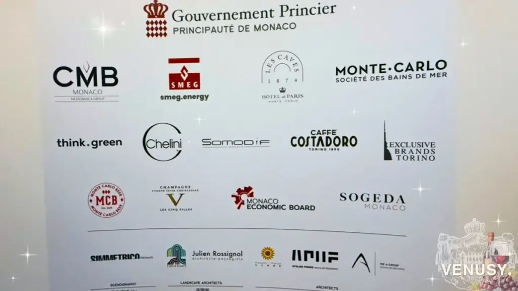 大阪・関西万博モナコ館の協賛・デザインチーム一覧(企業・政府機関・ブランドロゴ) | Partners and design team board at Monaco Pavilion – Expo 2025 Osaka