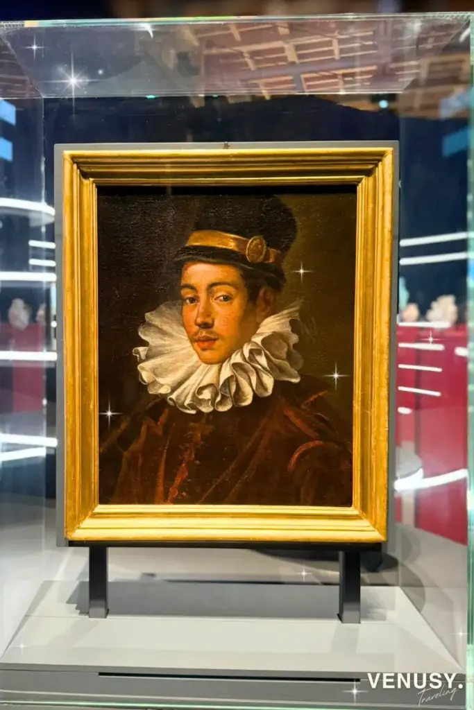 大阪万博イタリア館に展示された作品、ドメニコ・ティントレット作《伊東マンショの肖像》の絵画