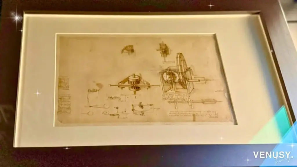 大阪万博イタリア館作品である手回し式風車のしくみを描いたアトランティック・コードの手稿