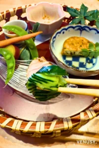 富山おすすめランチ四季料理 悠の細やかな包丁仕事が施されたきゅうり