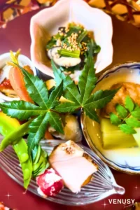 富山おすすめランチ四季料理 悠の魚津・入善・黒部の食材が並ぶ花籠
